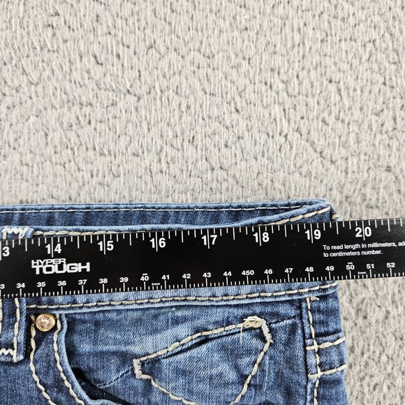 Vigoss Shorts Womens 20 (38x2) Blue Denim Cut Offs Jorts Embroidered - Picture 7 of 16